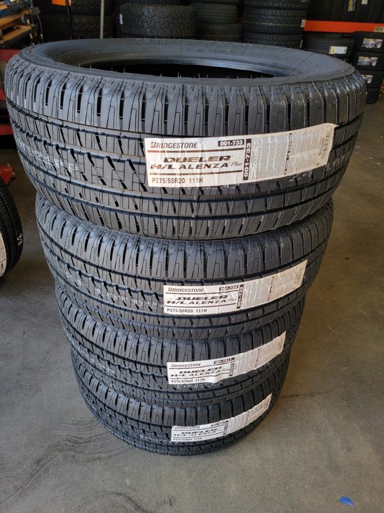 275 55 20 BRIDGESTON DUELER HL ALENZA TIRES SILVERADO SUBURBAN AVALANCHE TAHOE SIERRA DENALI YUKON F150 RAM TITAN TUNDRA F150