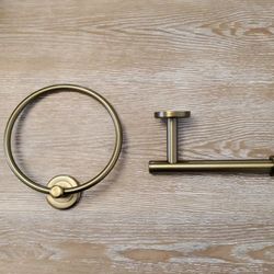 Brass Towel Ring And Toilet Paper Holder Bathroom Hardware