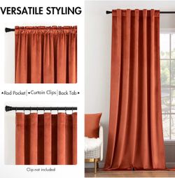 Curtain velvet orange 1 panel