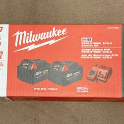 Milwaukee M18 18-Volt Lithium-Ion XC Starter Kit with Two 5.0Ah Batteries and Charger
