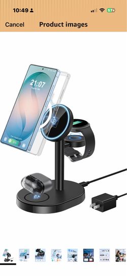 3 in 1 Wireless Charger for Samsung Galaxy, 15W Magnetic Super Fast Charging Station for MagSafe Samsung Galaxy S26 Ultra S25 S24 S23 Z Fold Flip Watc