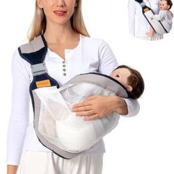 Baby Sling Carrier One Shoulder Carrier for Baby, Lightweight Baby Carrier Sling Newborn to Toddler, Mesh Baby Hip Carrier for Toddler Carrier Sling f