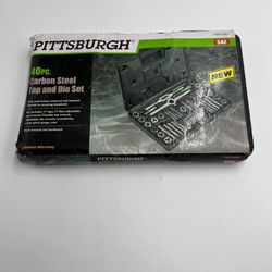  PITTSBURGH 40pc. Carbon Steel SAE Tap and Die Set with Case - Model #62831