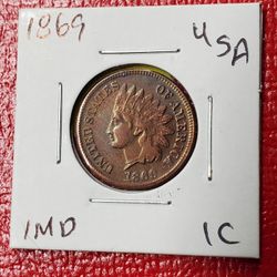 1C Antique Restrike Coin 1869