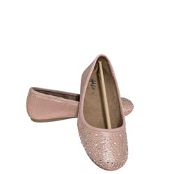 NIB STYLE & CO ANGELYNNF BALLET ELEGANT PINK RHINESTONE FLATS.