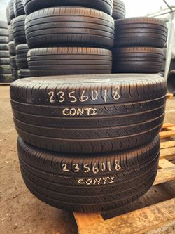 235 60R 18 CONTINENTAL PRO CONTACT TIRES 2356018 USED TIRES (PAIR) MOUNT BALANCE INCLUDED
