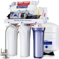 iSpring RCC7P-AK, 6-Stage Reverse Osmosis System Under Sink Alkaline Water Filter and Pump, RO Drinking Water Filtration System
