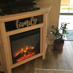 CornerTV Cabinet With Fireplace Insert