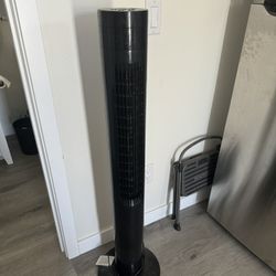 Oscillating Tower Fan With Remote, Three Speeds And Setting 