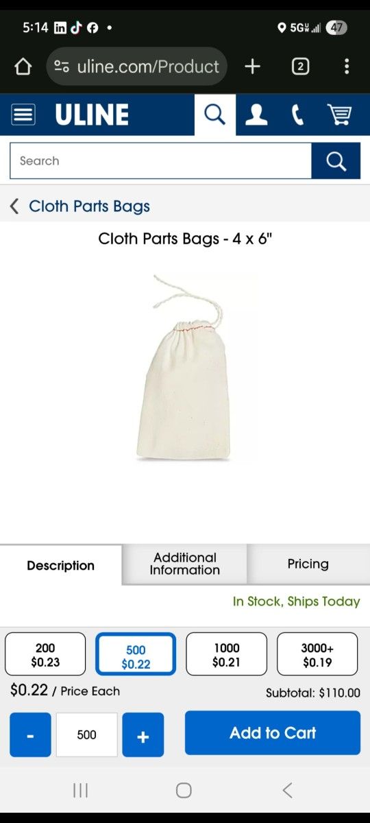 Cloth Parts/Goodie Bags