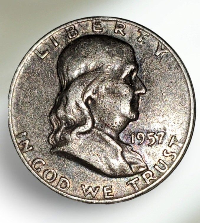 1957-D FRANKLIN HALF DOLLAR 90% SILVER 