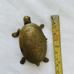 Brass Turtle Trinket Box 3”