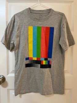 Size XS (Size S Women’s) Original Use Boxy Tee Rainbow TV Static Graphic T Shirt