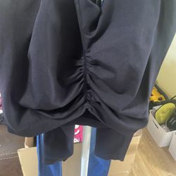 Black Leggings Scrunch Butt V Back Style 