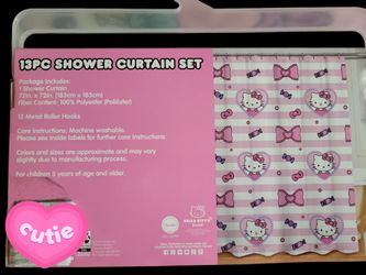 Hello Kitty 13pc Shower Curtain Set - Bows