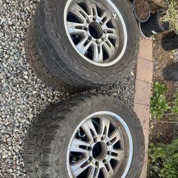 8 Lug 8x165 Chrome Rims with tires 