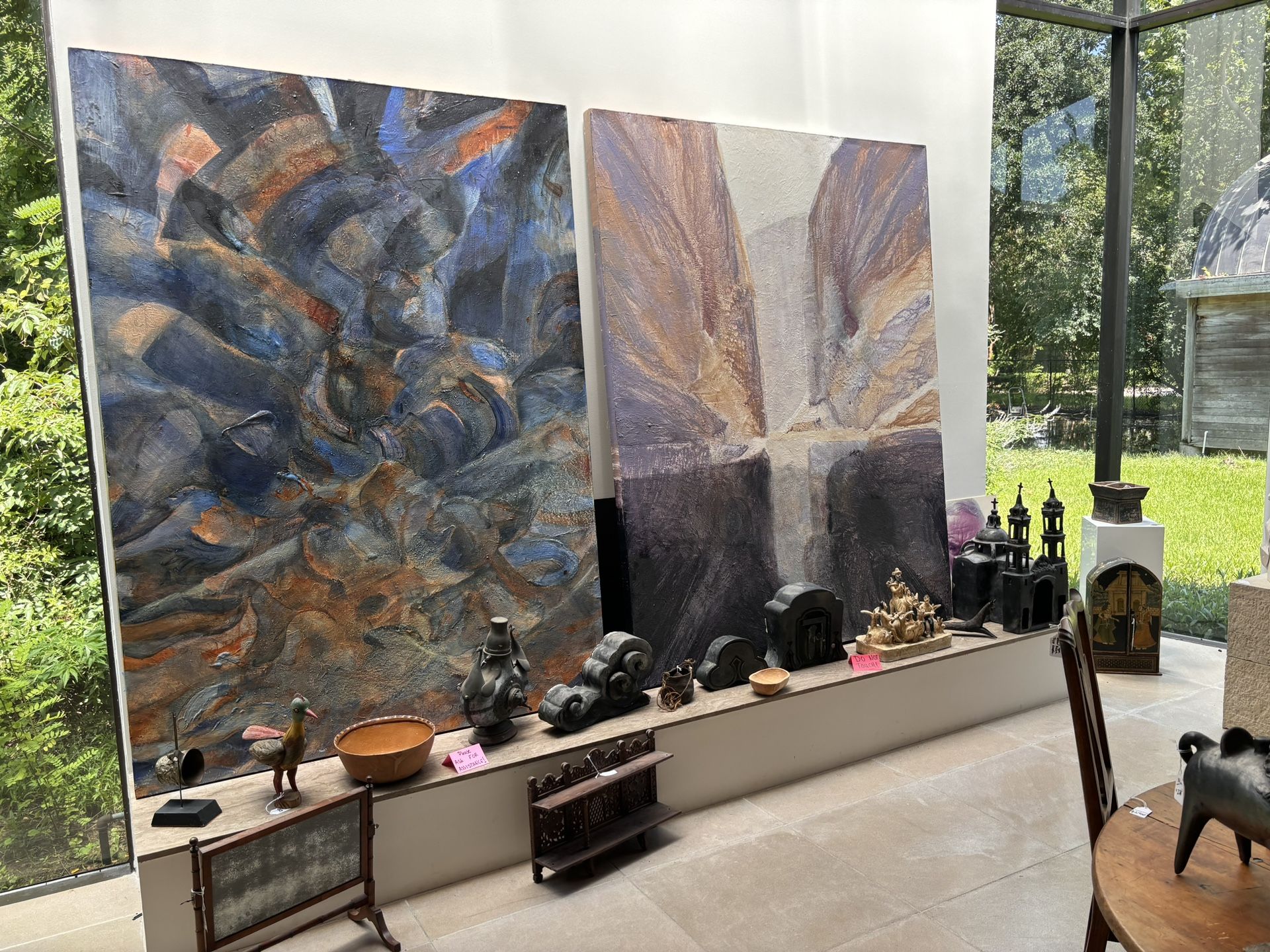 2- 7foot paintings by listed artist Martha Armstrong