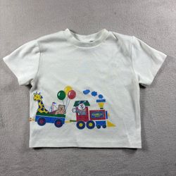 Vintage OshKosh B'gosh Baby Size 24 Months White Striped T-Shirt Grunge USA #2B