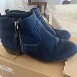 Blue Suede Girl Booties 