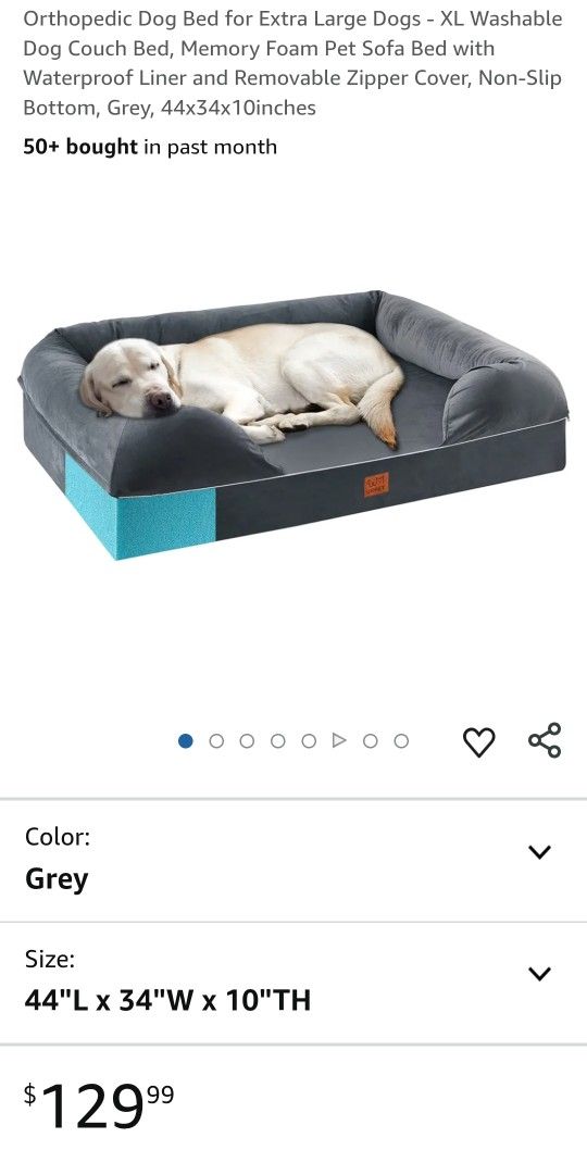 Orthopedic Dog Bed for Extra Large Dogs - XL Washable Dog Couch Bed, Memory Foam Pet Sofa Bed