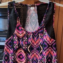 XL JUNIORS COPPER KEY  RACERBACK SLEEVELESS LACE TANK