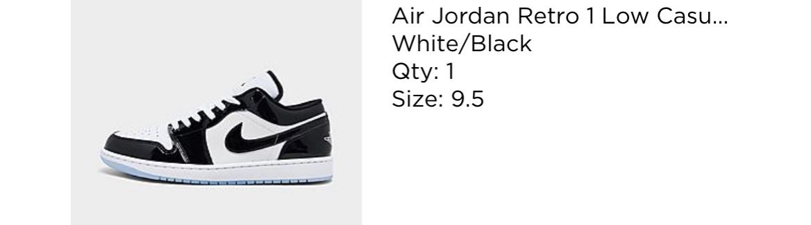 Air Jordan 1 Low Concord Size 9.5