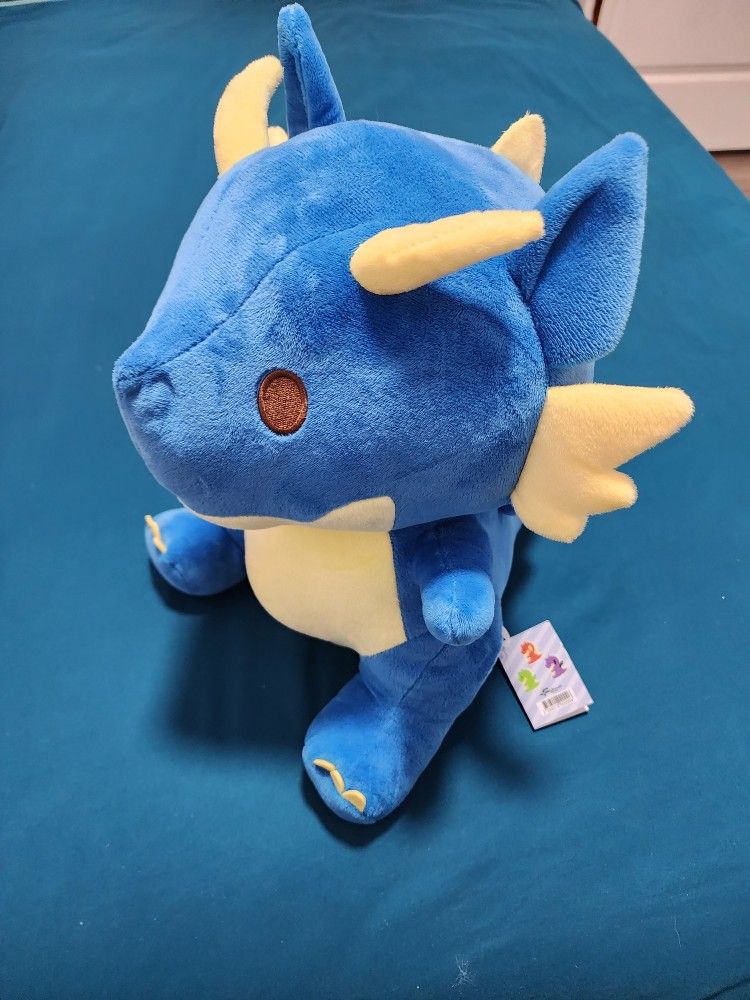 Fukuya Blue Dragon Plush RARE 15 In Large Stuffed Animal NEW Round 1
