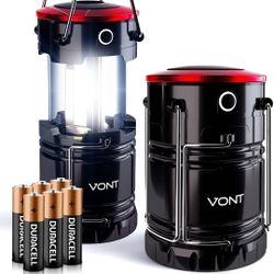 4 Pack Led Camping Lanterns Red New In Box

