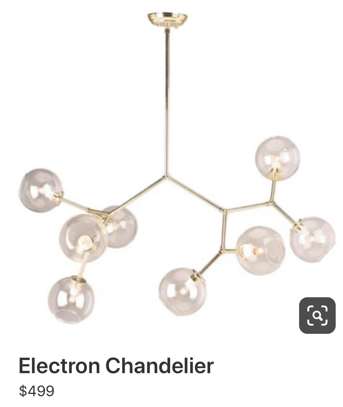 Electron Chandelier in gold