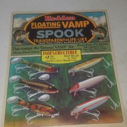 HEDDON FLOATING VAMP SPOOK FISH LURE METAL SIGN