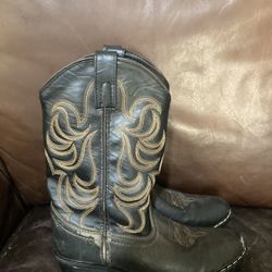 Girls Leather Cowboy Boots Size 3.5