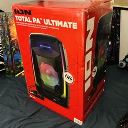 ION - (Total PA Ultimate) - 650W - Bluetooth PA Speaker System w/ Mic, LED Lights, Bluetooth, Stand Etc.