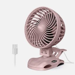 HONYIN 720° Rotation Small Desk & Clip on Fan with Sturdy Clamp, 3 Speeds, Quiet Little Personal Cooling Fan by USB Plug In, for Bedroom Office Deskto