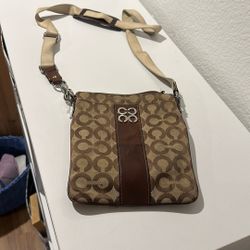 Vintage Coach Bag With Leather Parts 