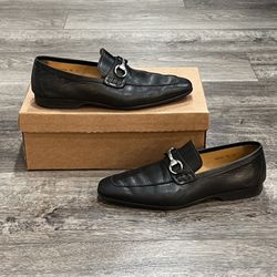 Retail 375 Magnanni Rafa II Black Calf Skin Leather Horsebit Slip On Loafers Men s Size 10 for Sale in Glendale AZ OfferUp