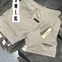 Essential Shorts – All Sizes (XS, S, M, L, XL) – Grey / Light Grey / Black 🔥