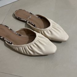 White Snake print Flats