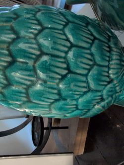 Teal Ceramic Pineapple / Artichoke Figurine - Decorative