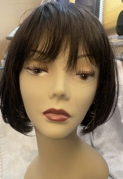 Short, Dark, Modacrylic Fiber Wig. Just For Fun!