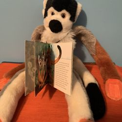 Plush Squirrel Monkey With Small Book