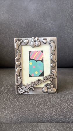 New Silver Baby’s First Steps Picture Photo Frame