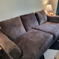 Large Brown Sofa, Deep Cushions