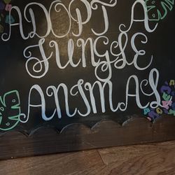 Hanging Party Sign Adopt A Jungle Animal 