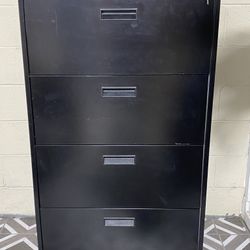 Black File Cabinet Approx. (51” x 30” x 18 1/2”) With Keys - See Pics.