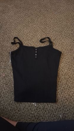 Brand New Black Ribbed Cami Tank Top size L
