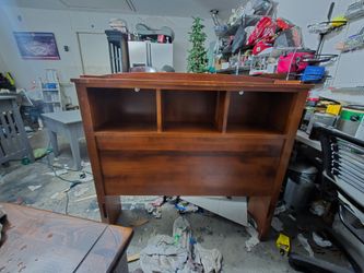 Ethan Allen Wood Bookcase Headboard with Storage Cubbies