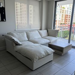 Beige Cloud Sectional (New In Boxes)