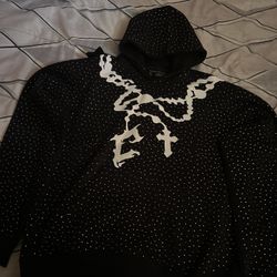 Black Crucial Studios rhinestone hoodie 