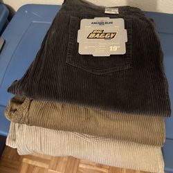 Anchor Blue Big Baggy Corduroy Pants 40x32 - 3 Colors!