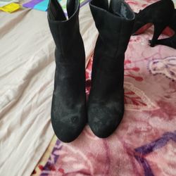 Black Suede Booties 